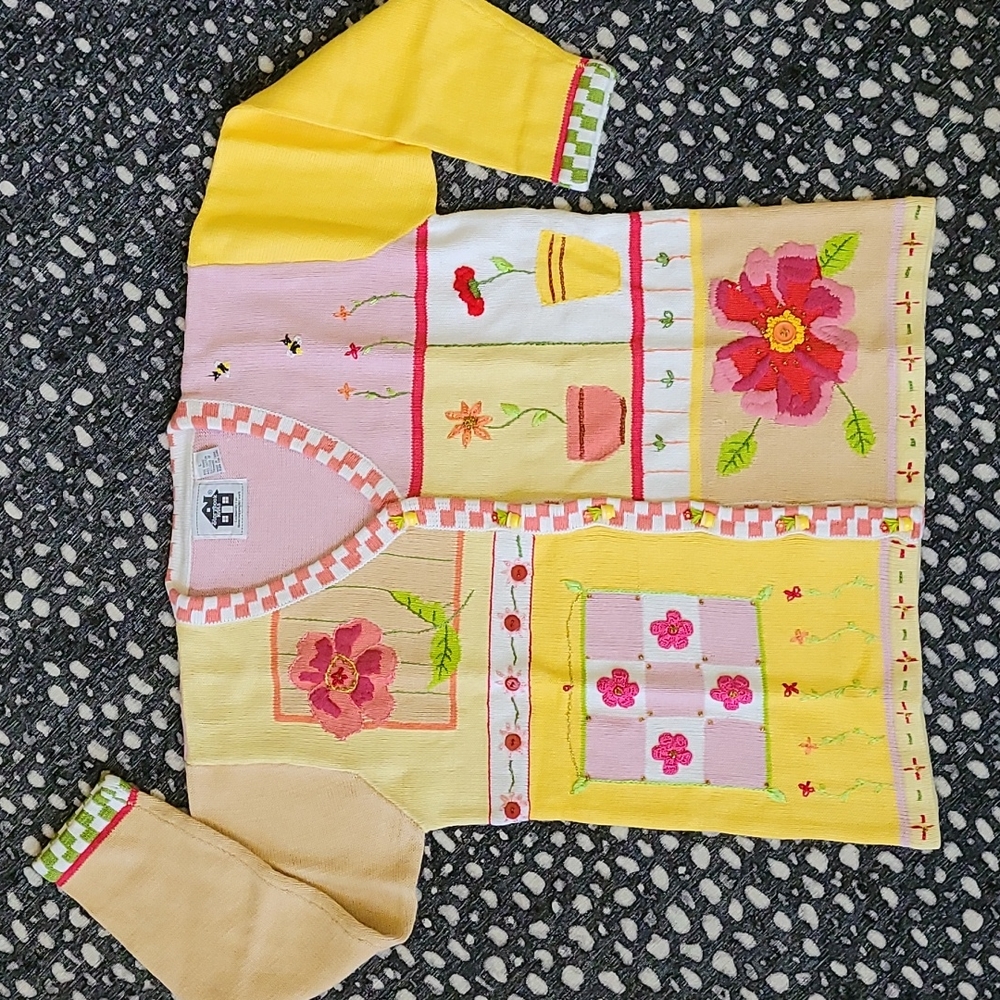 SALE!! Storybook Knits "Garden Jamboree" Sweater NWT Sz L